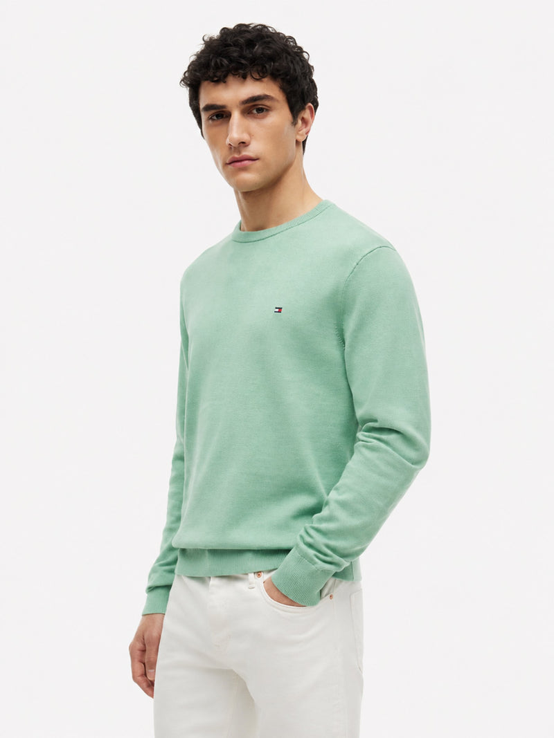 Crew Neck Solid Pullover