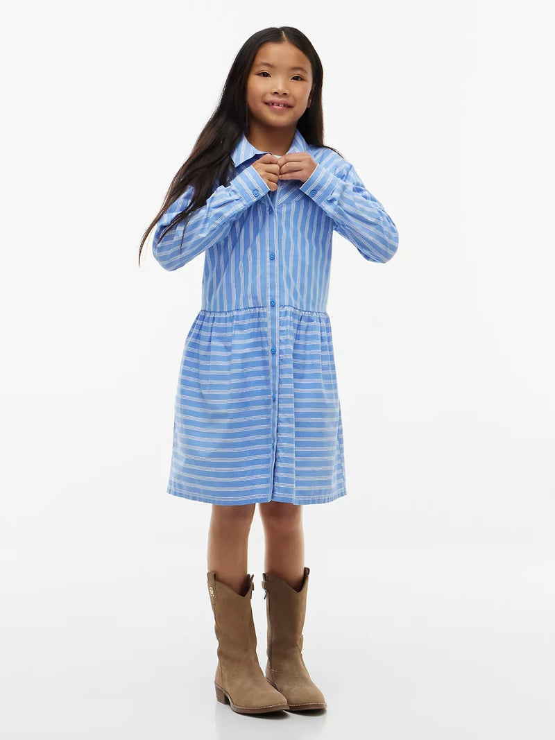 Kids Long-Sleeve Stripe Shirt Dress