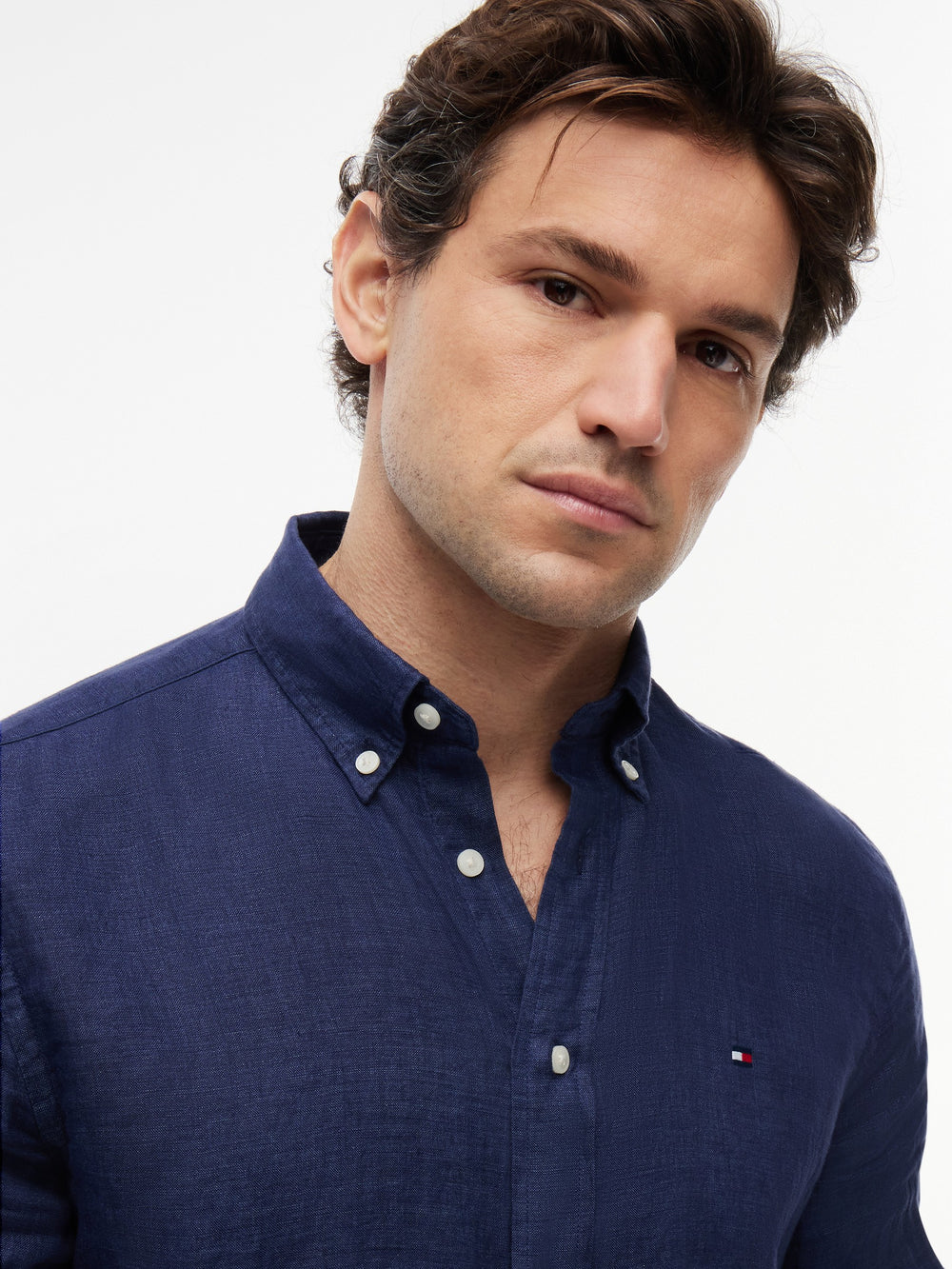 Regular Fit Solid Linen Shirt