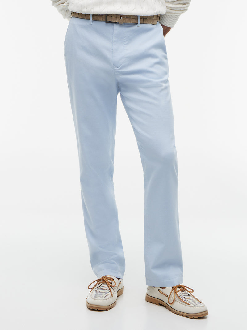 Men Denton Slim Straight Fit Structured Cotton Trouser