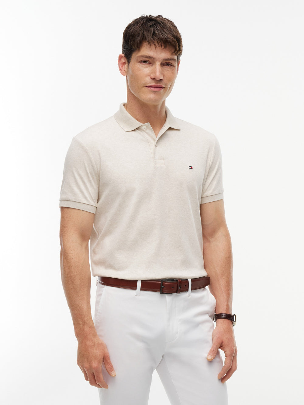 Regular Fit Solid Liquid Cotton Polo