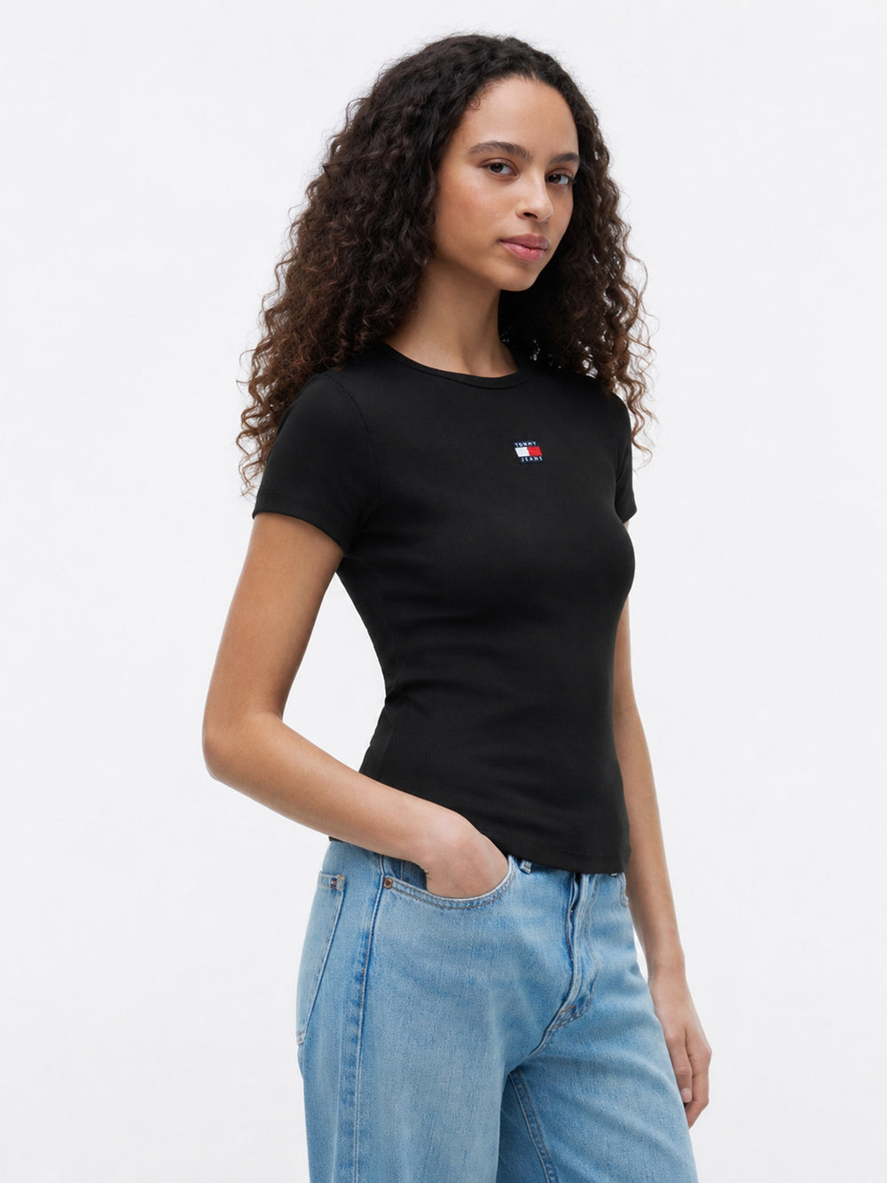 Solid Slim Fit Half Sleeve Ribbed T-Shirt