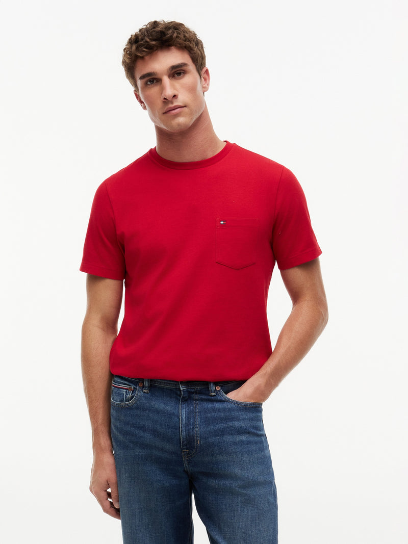Regular Fit Solid Pocket Tshirt
