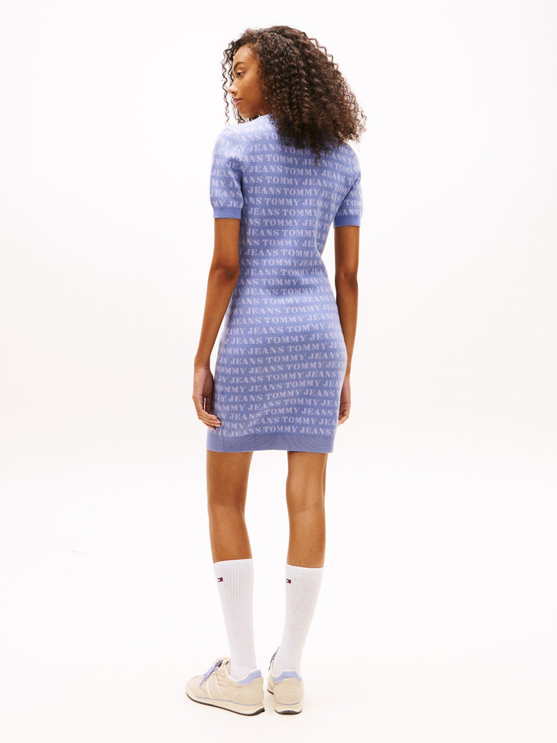 Short Sleeve Aop Sweater Bodycon Dress
