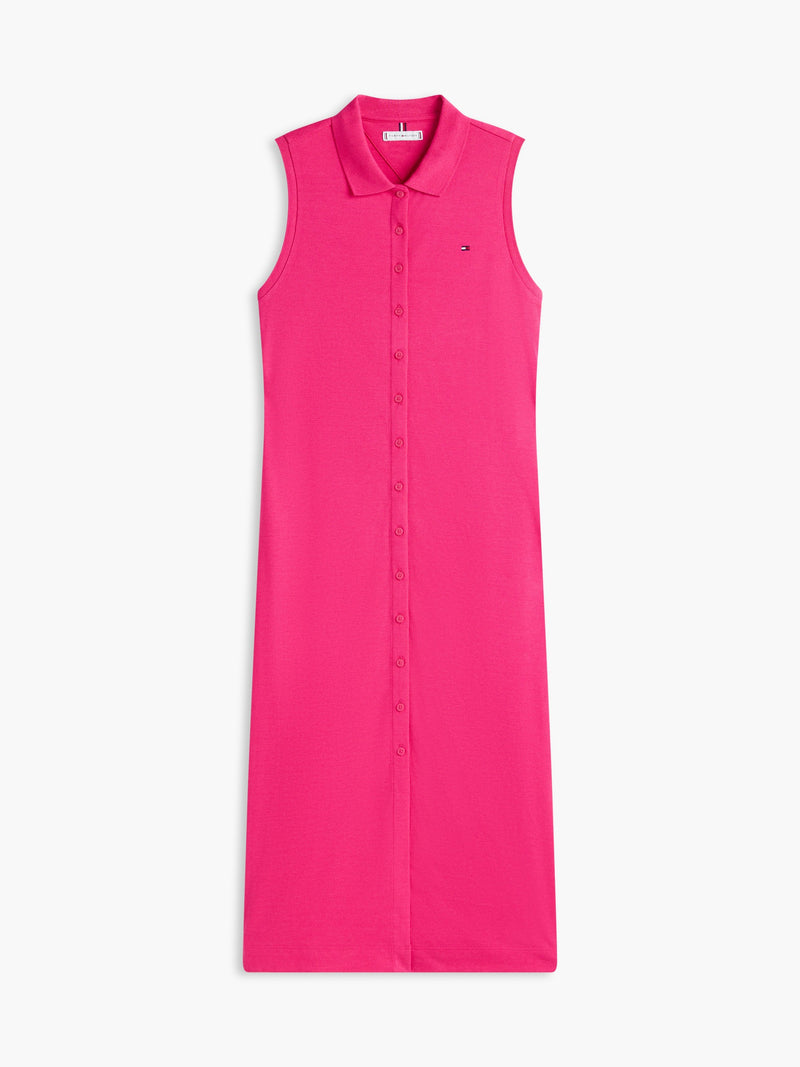 Full Sleeve Solid Viscose Blend Bodycon Polo Dress