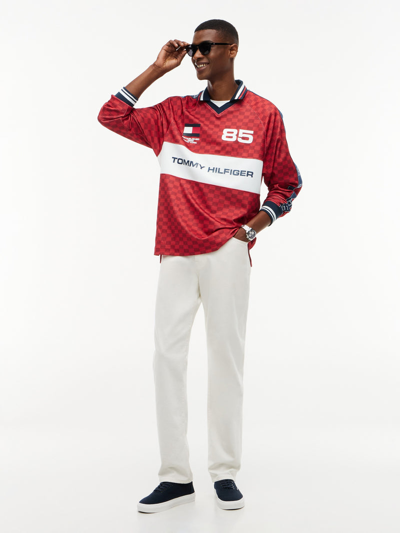 Relaxed Fit Printed Rugby Polo