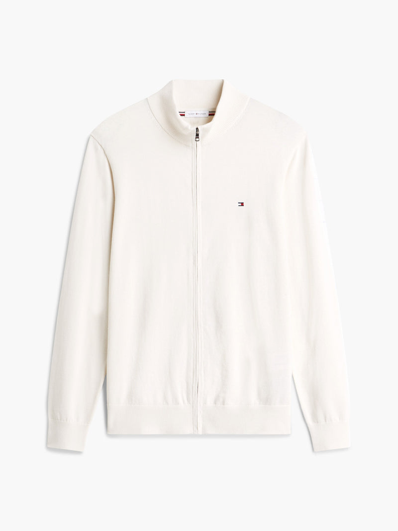 Zip Thru Solid Sweater
