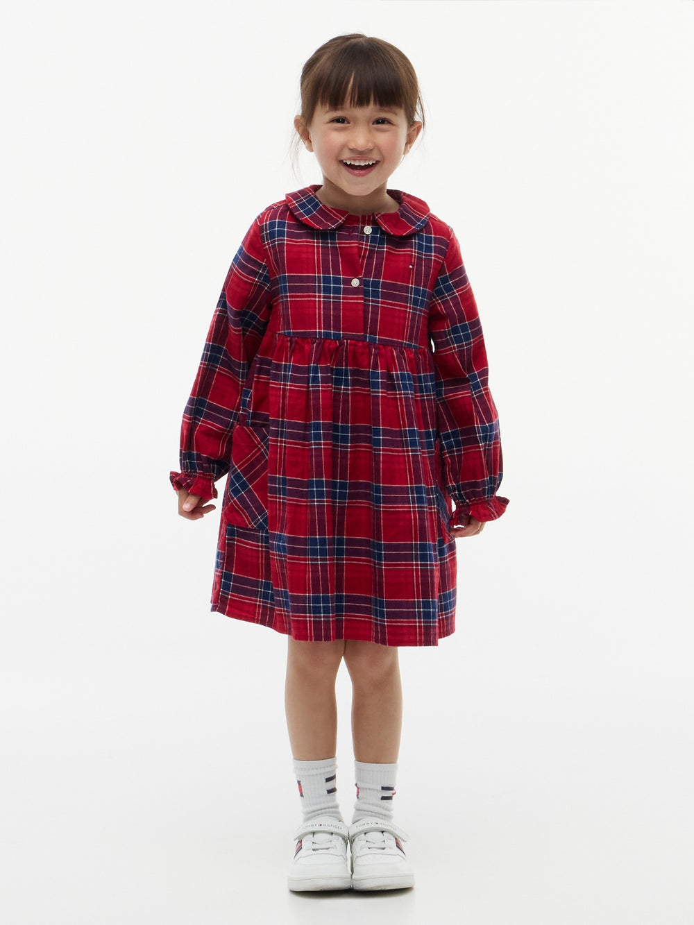Kids Long-Sleeve Check Shirt Dress