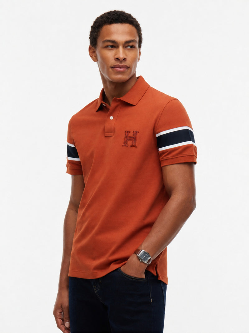 Regular Fit Sleeve Taped Pique Polo