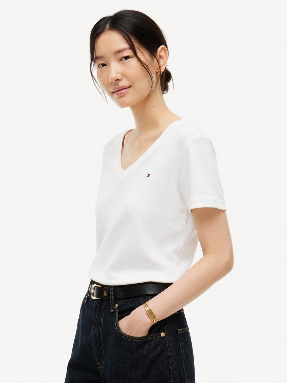 Solid Slim Fit Half Sleeve Ribbed T-Shirt