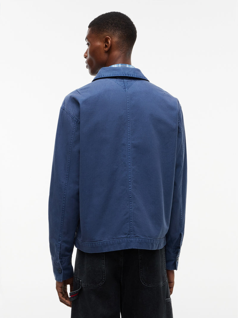 Oversized Fit Solid Overshirt Shirt