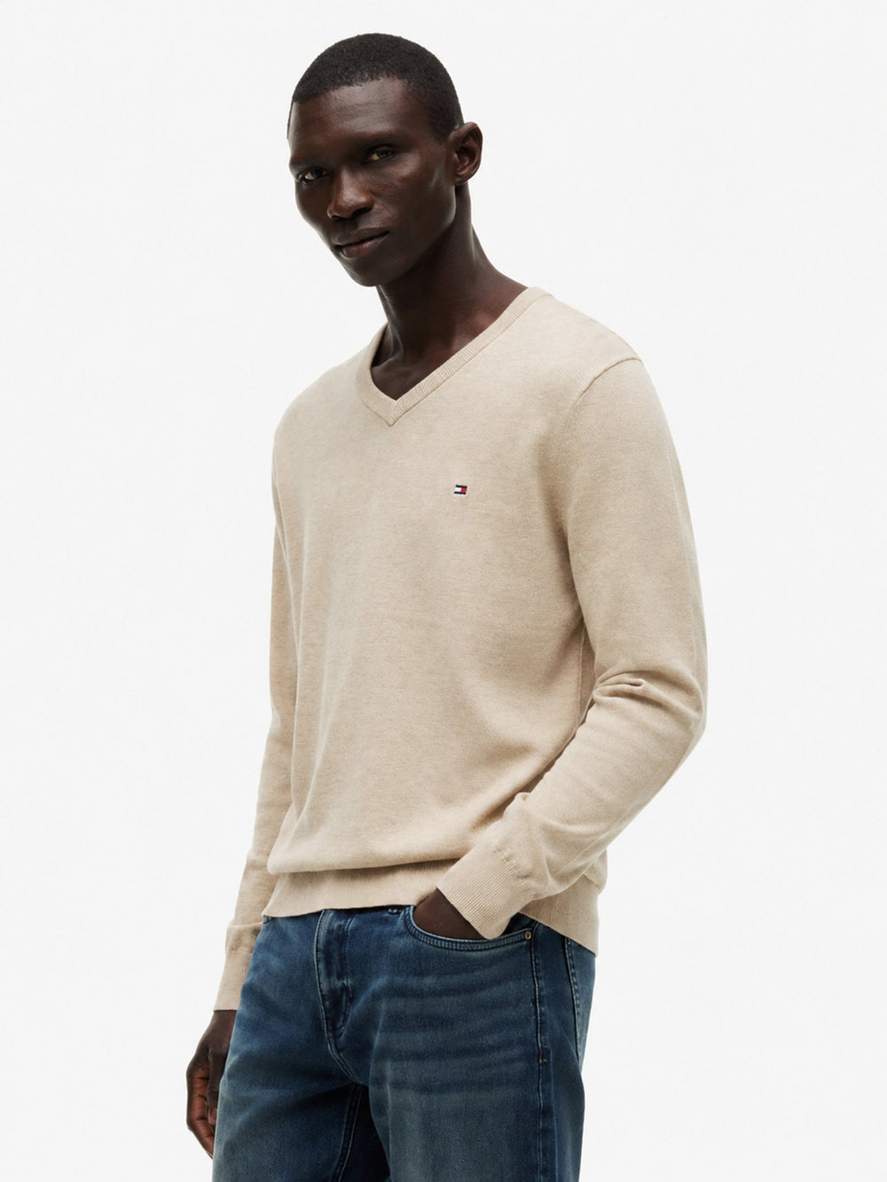 V Neck Solid Sweater