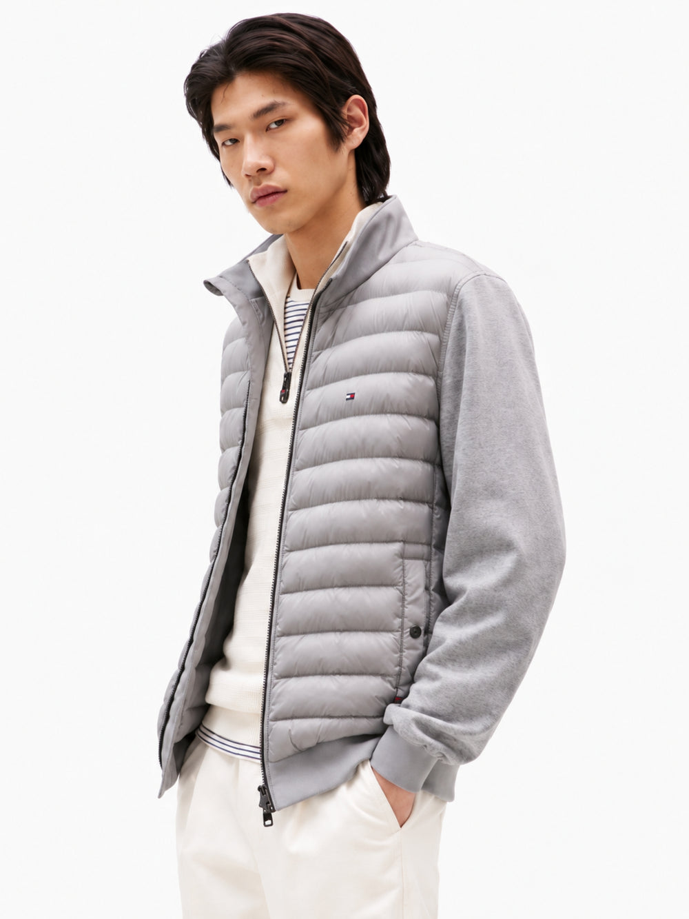 Regular Fit Mid Weight Mix Media Jacket