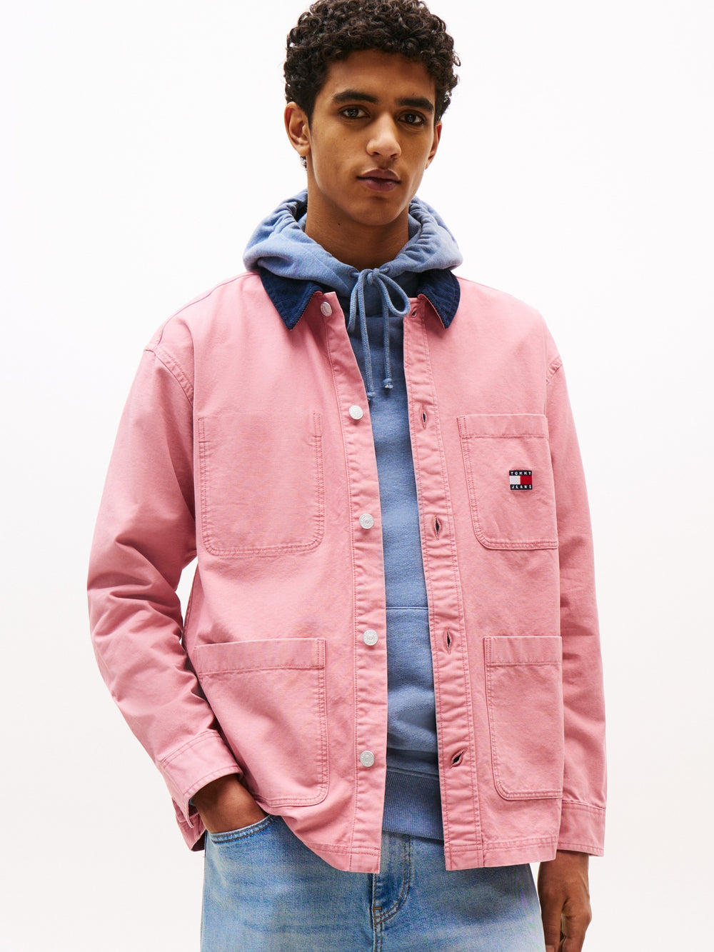 Oversized Fit Solid Overshirt Shirt