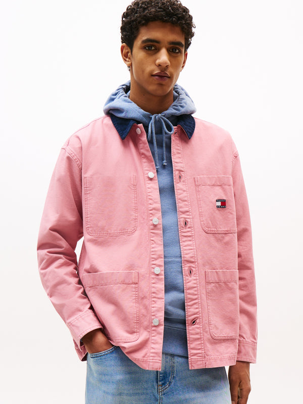 Oversized Fit Solid Overshirt Shirt