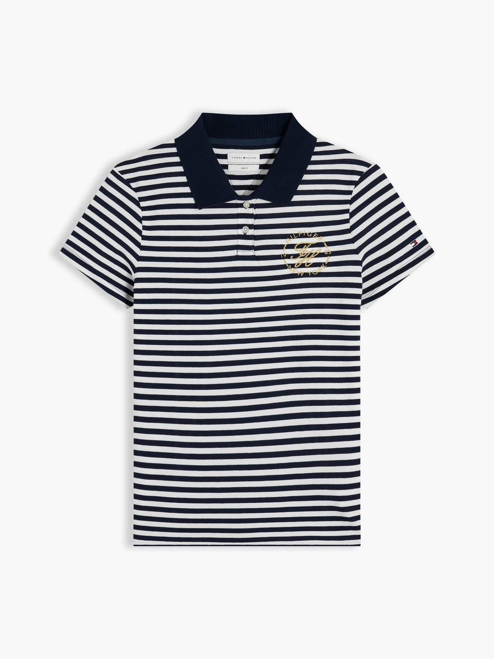 Stripe Slim Fit Half Sleeve Pique Polo