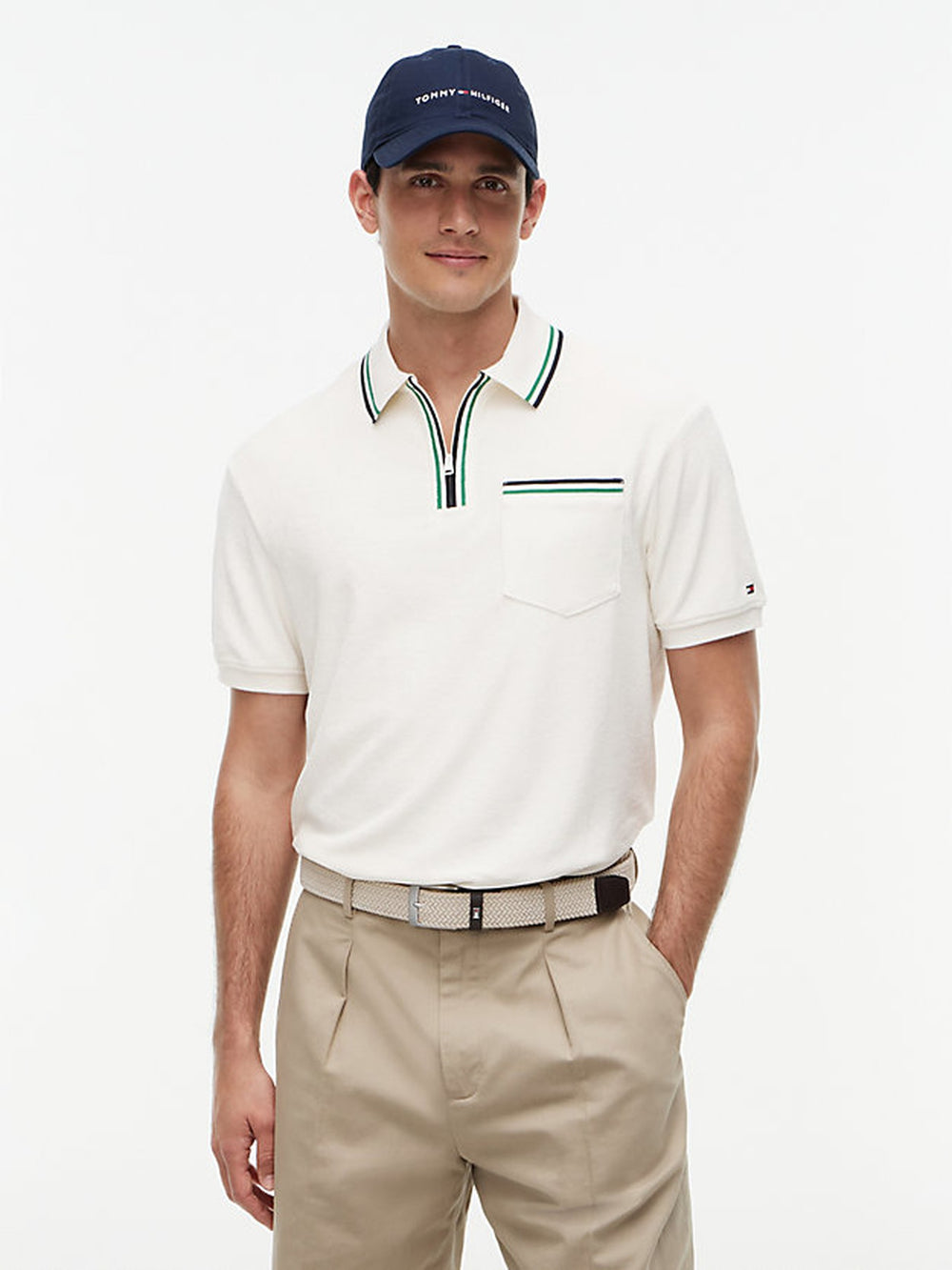 Quarter Zip Collar Tipped Polo