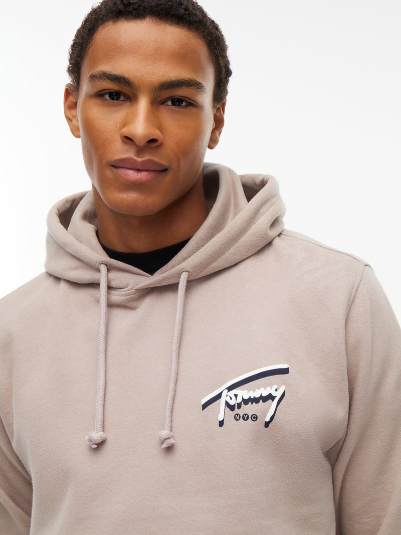 Regular Fit Suede Terry Hooded Sweatshirt