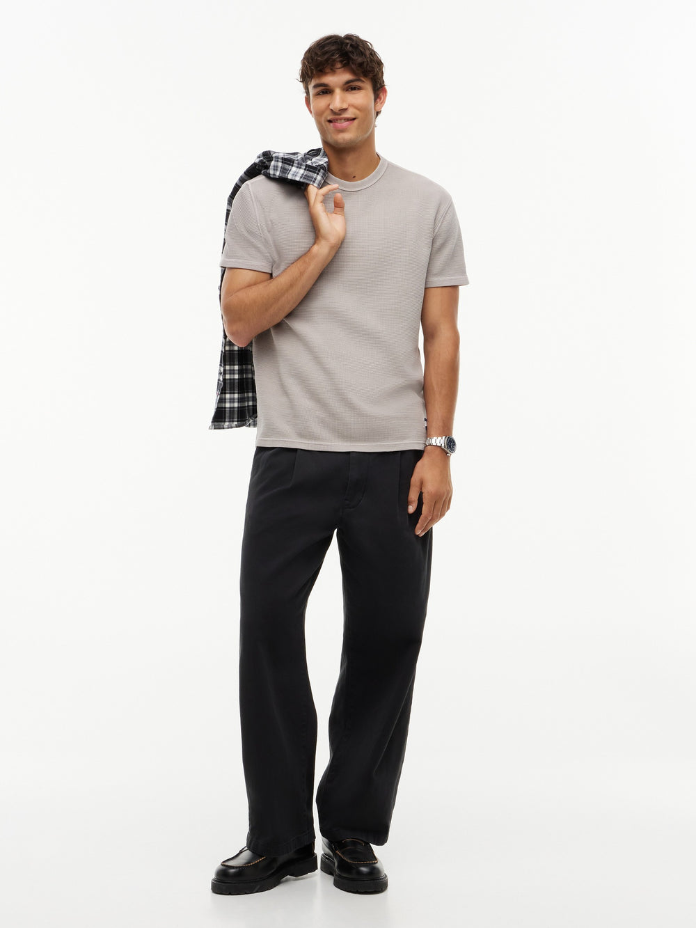 Regular Fit Washed Waffle T-Shirt