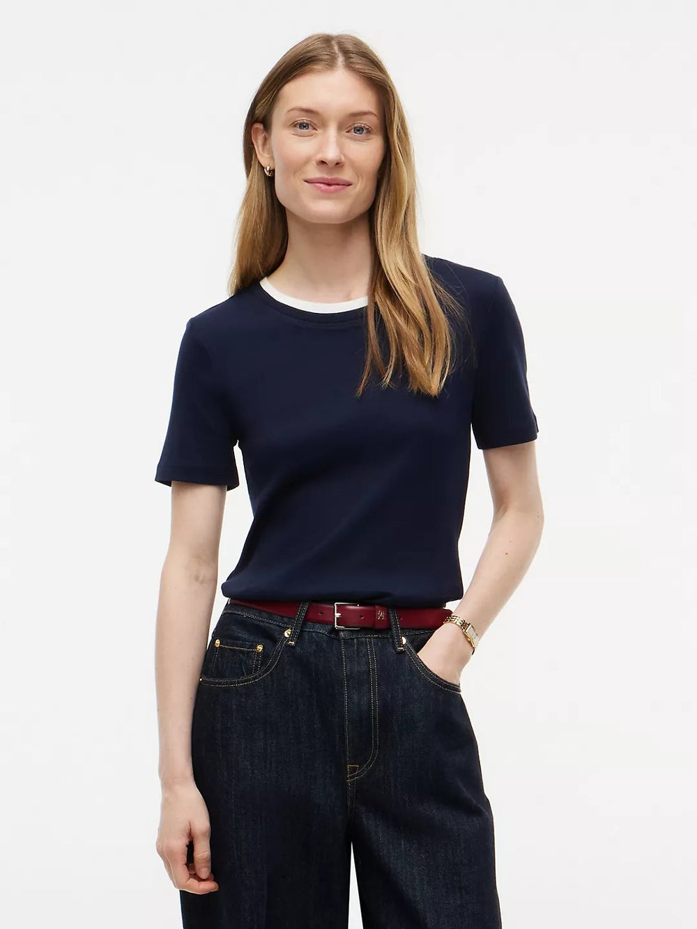 Solid Slim Fit Half Sleeve Ribbed T-Shirt