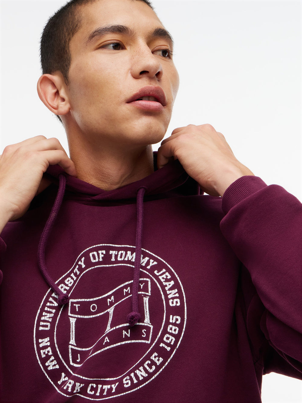 Regular Fit Diagonal Terry Hooded Sweatshirt