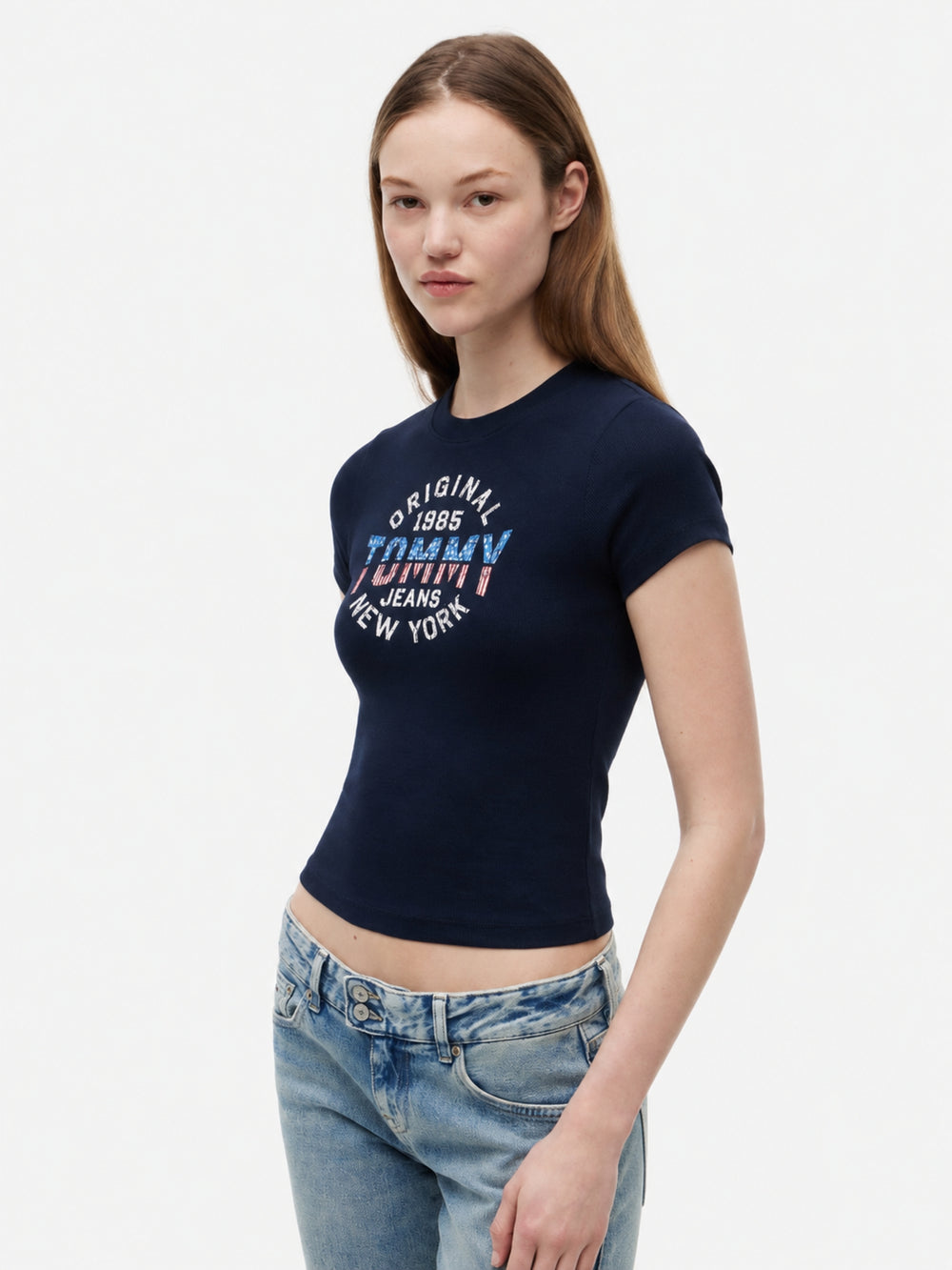 Solid Slim Fit Half Sleeve Ribbed T-Shirt