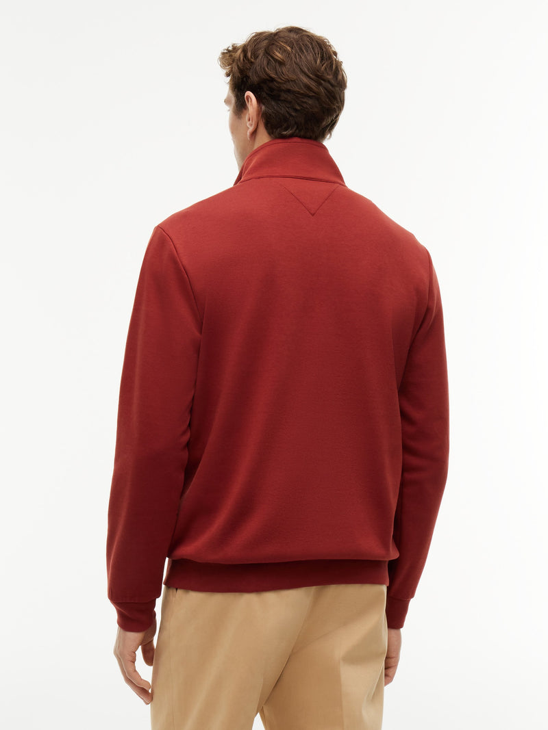 Regular Fit Quarter Zip Interlock Sweatshirt