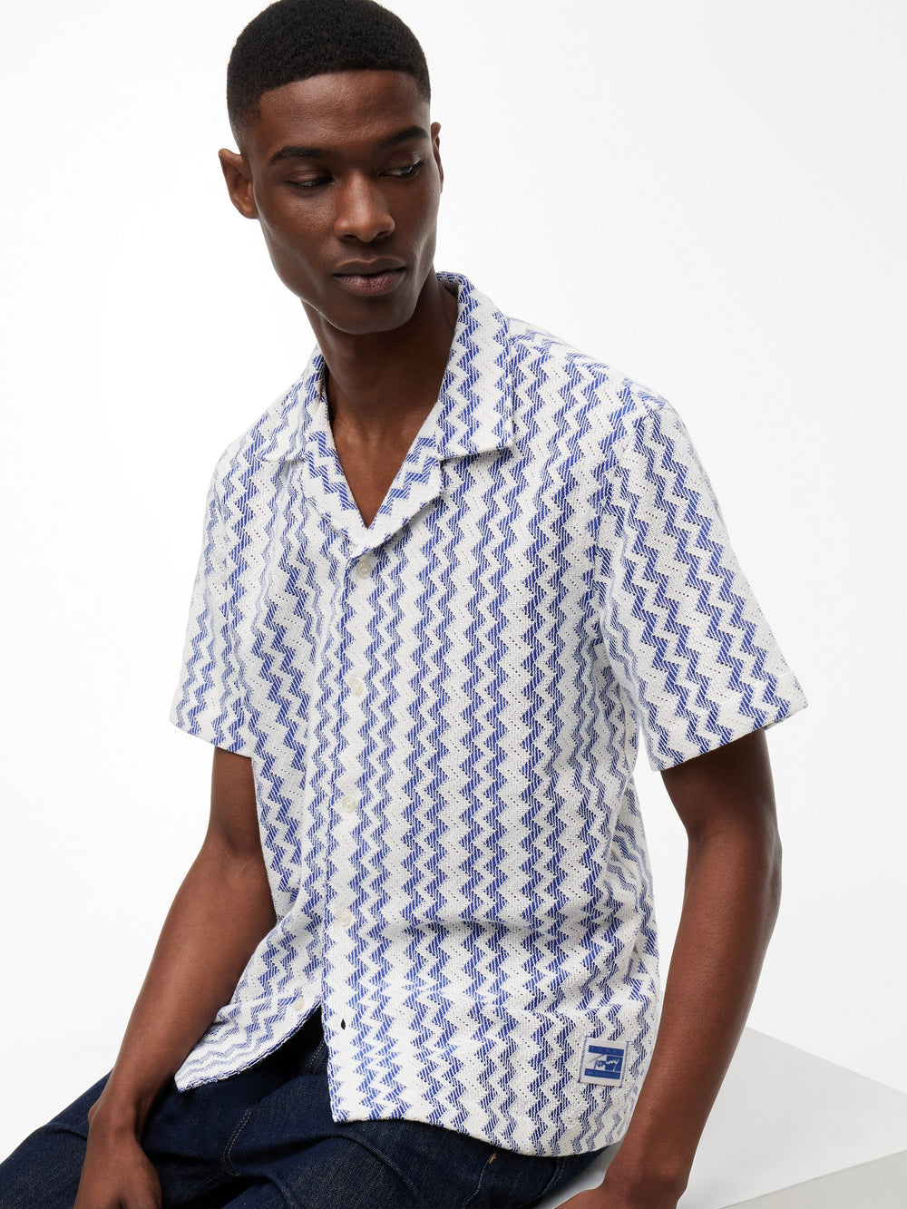 Regular Fit Stripe Crochet Shirt