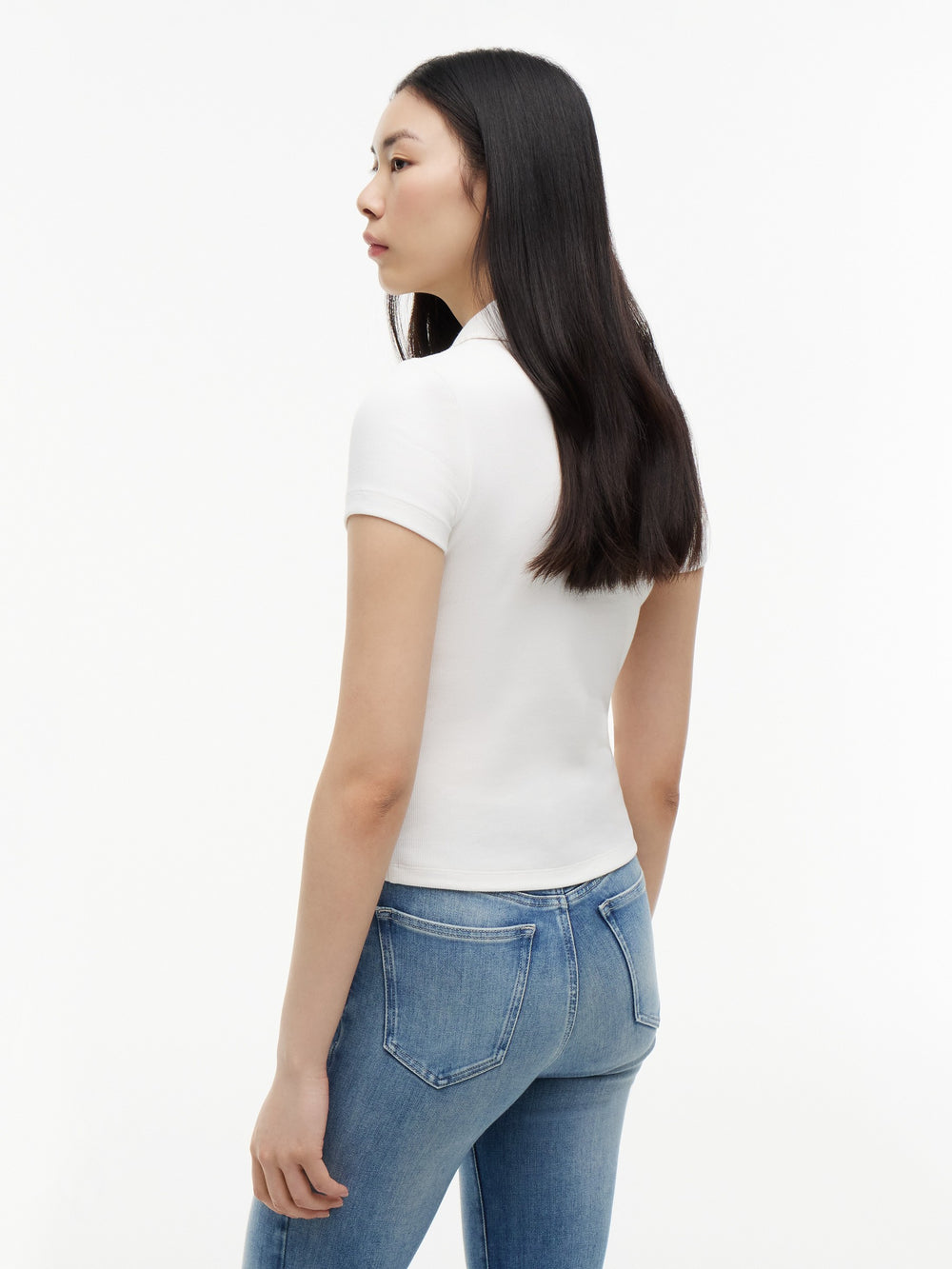 Solid Slim Fit Half Sleeve Ribbed T-Shirt