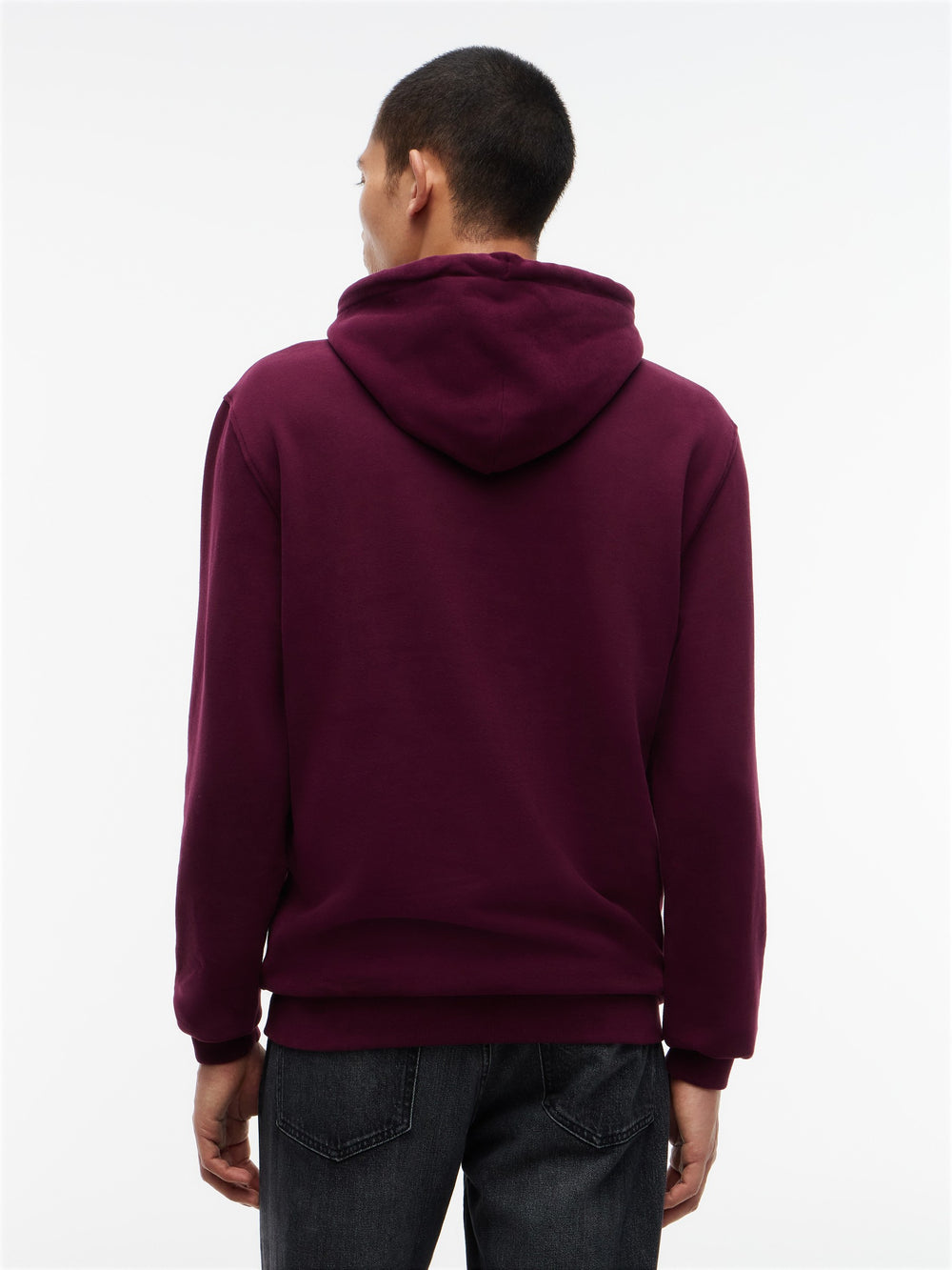 Regular Fit Diagonal Terry Hooded Sweatshirt
