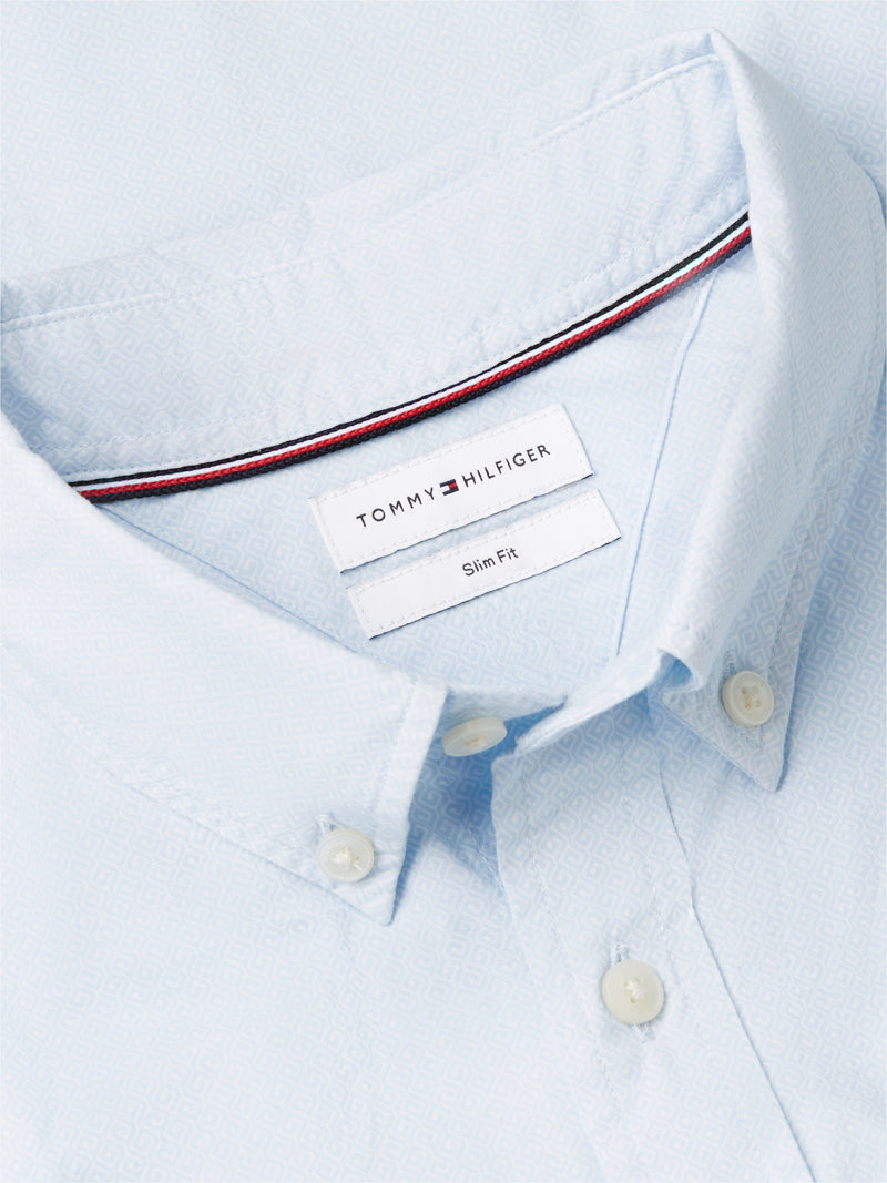 Slim Fit Print Poplin Shirt