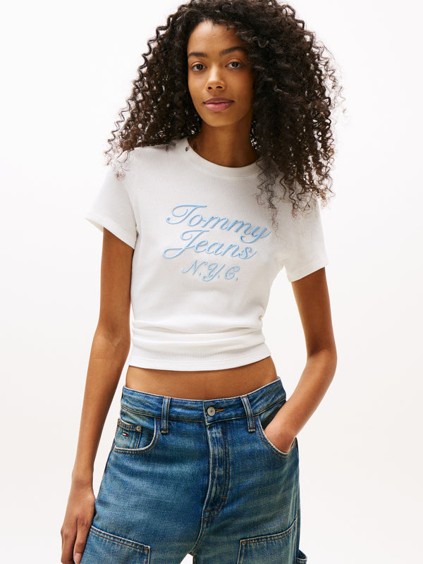 Solid Slim Fit Short Sleeve Ribbed T-Shirt