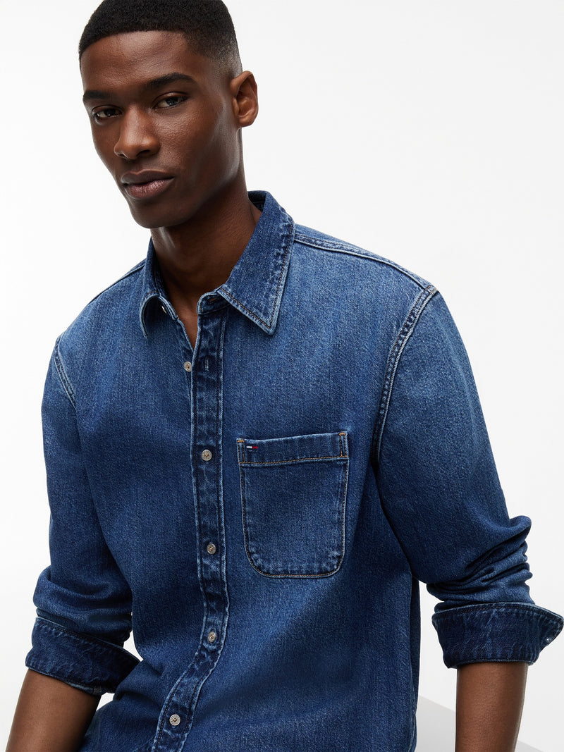 Regular Fit Washed Denim Shirt
