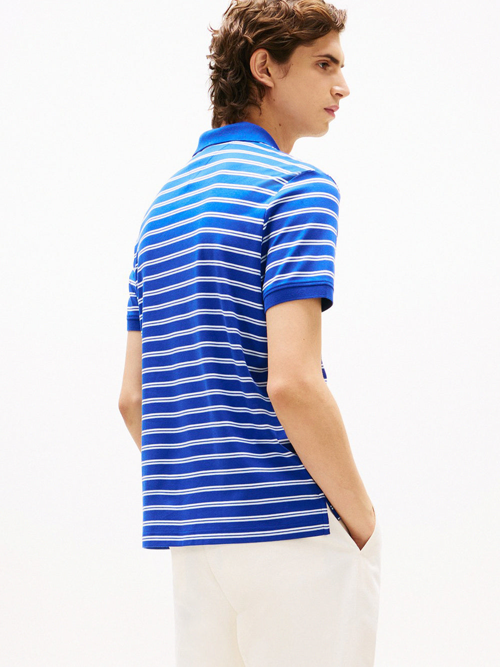 Regular Fit Striped Interlock Polo