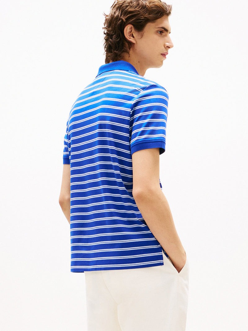 Regular Fit Striped Interlock Polo