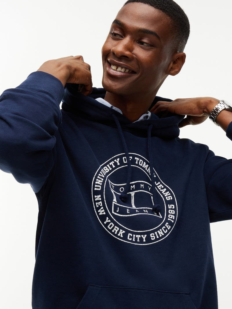 Regular Fit Diagonal Terry Hooded Sweatshirt