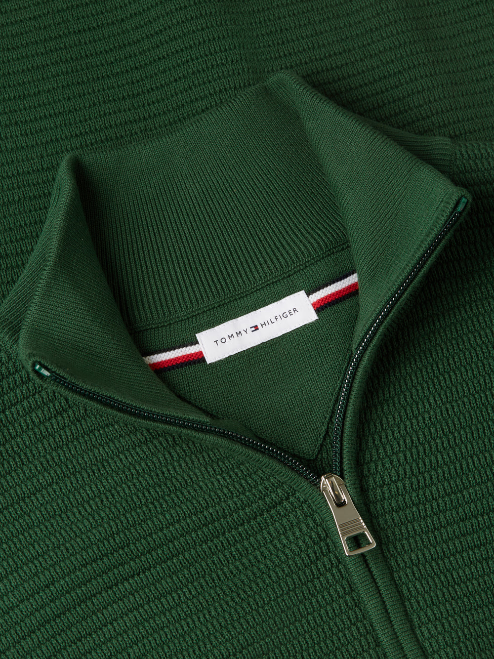 Quarter Zip Textured Solid Sweater