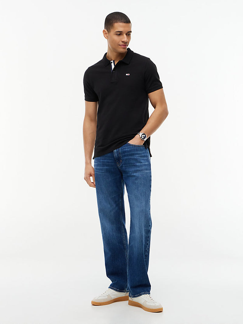 Slim Fit Contrast Placket Polo