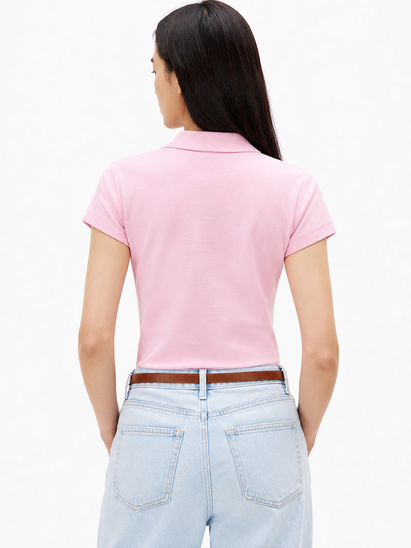 Solid Slim Fit Short Sleeve Pique Polo