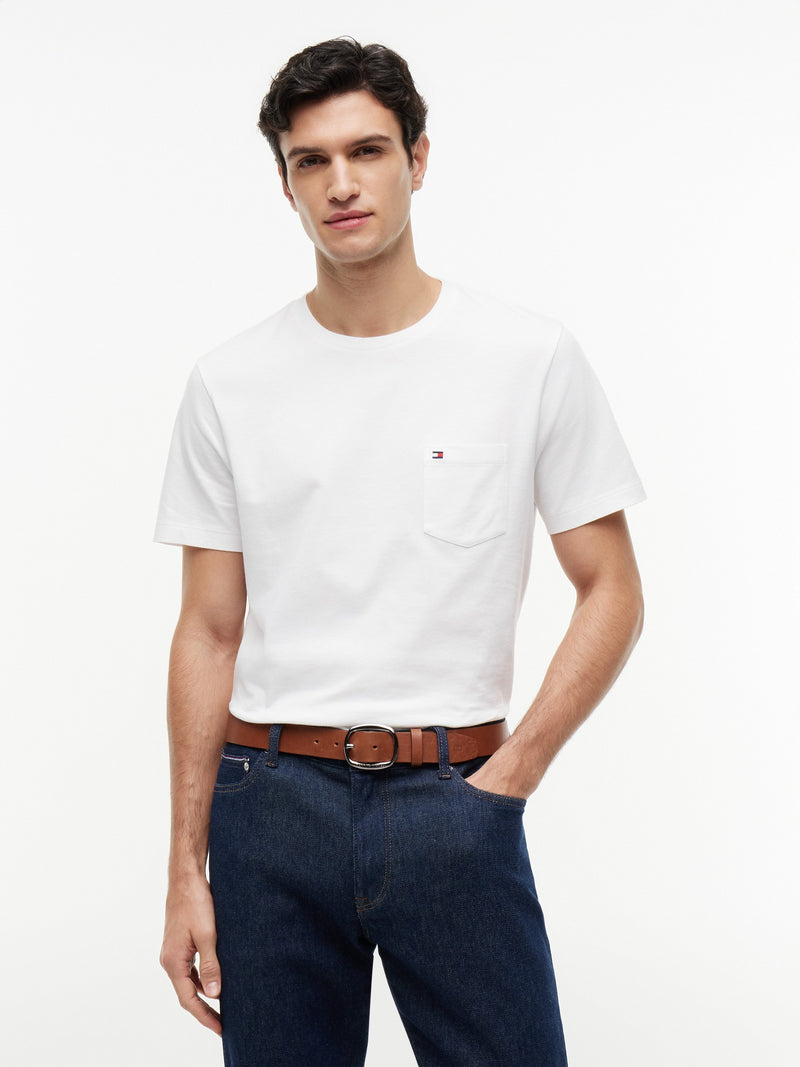 Regular Fit Solid Pocket Tshirt