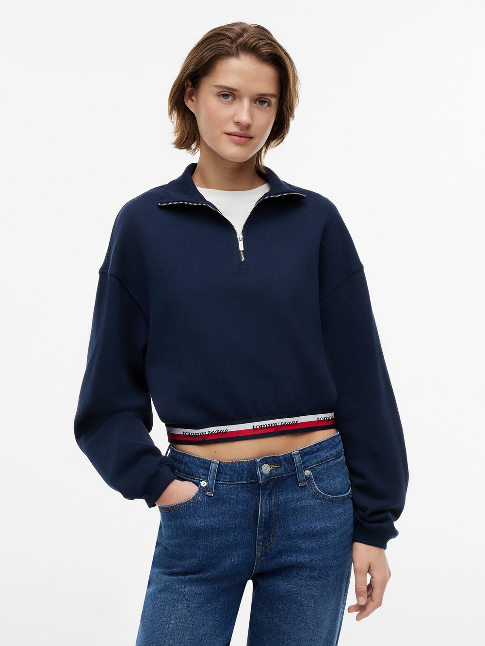 Relaxed Fit Terry Zip Thru