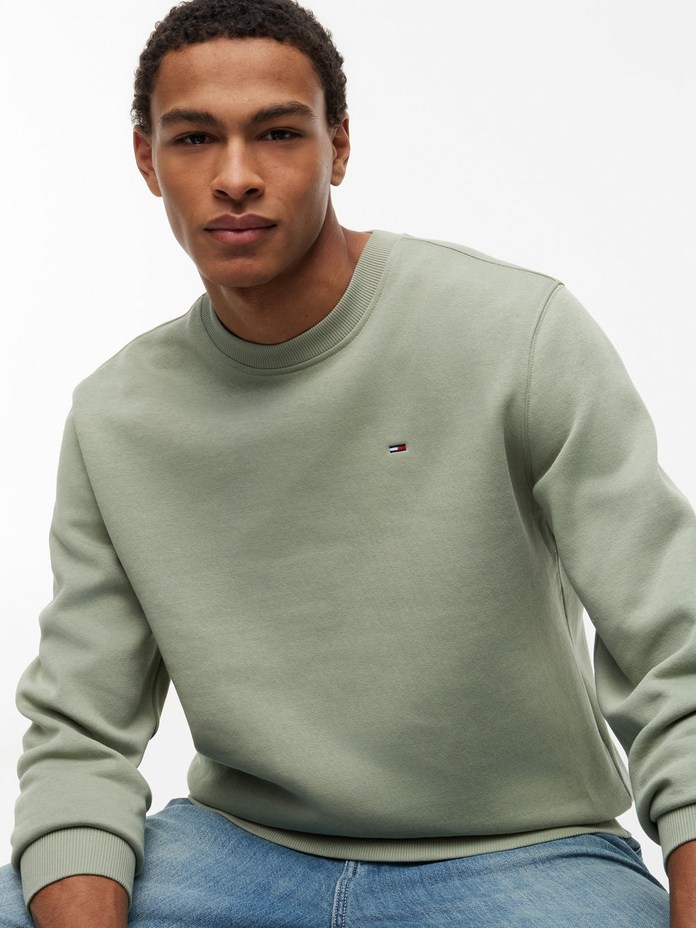 Regular Fit Brushed Fleece Crew Neck Sweatshirt