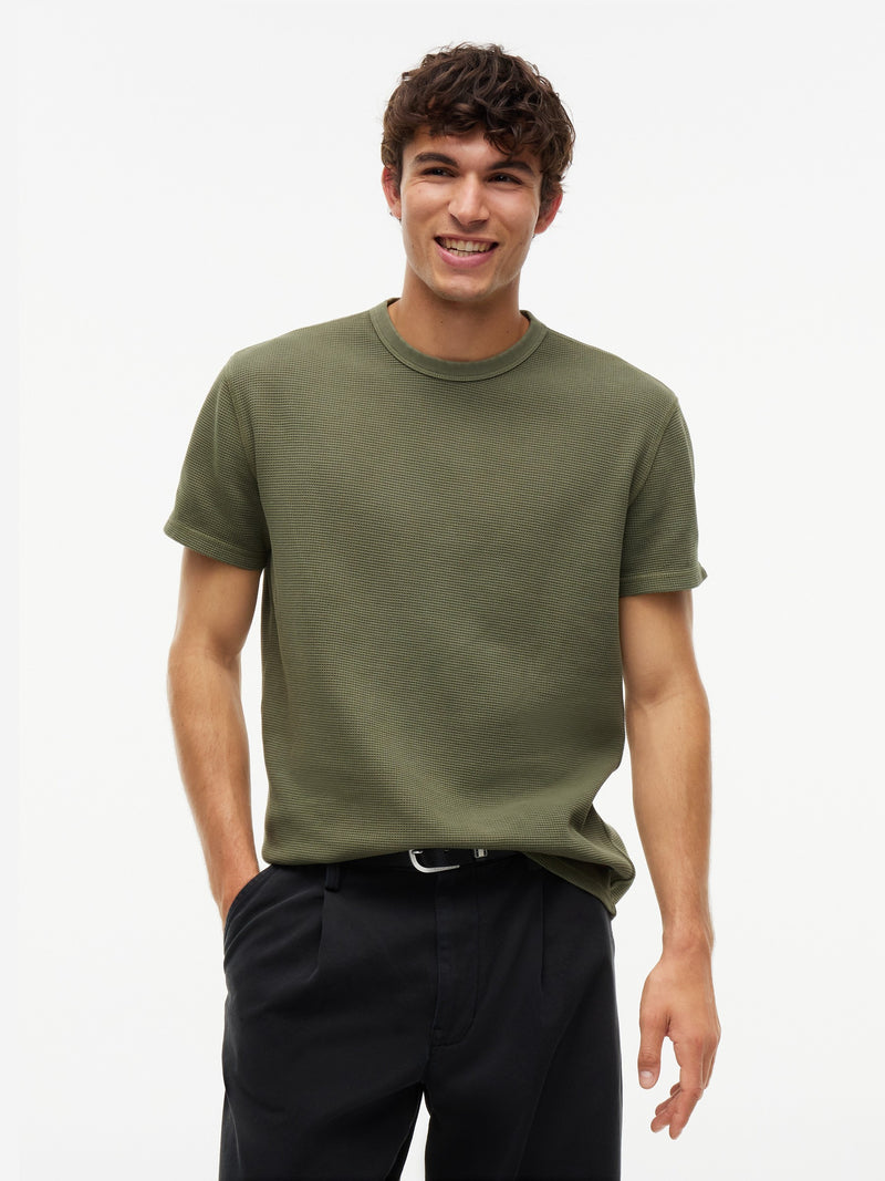 Regular Fit Washed Waffle T-Shirt