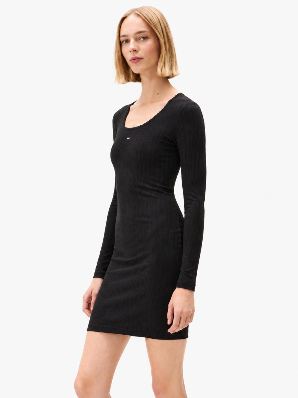 Full Sleeve Solid Ribbed Bodycon Dress
