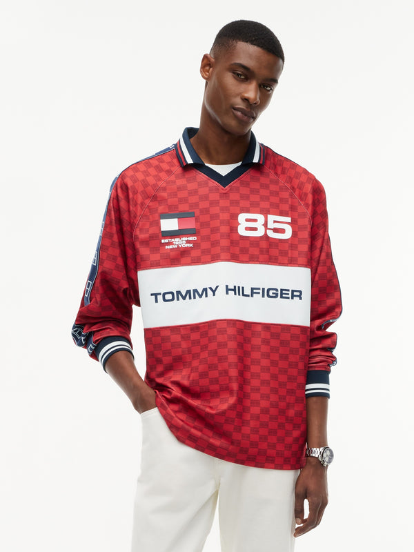 Relaxed Fit Printed Rugby Polo