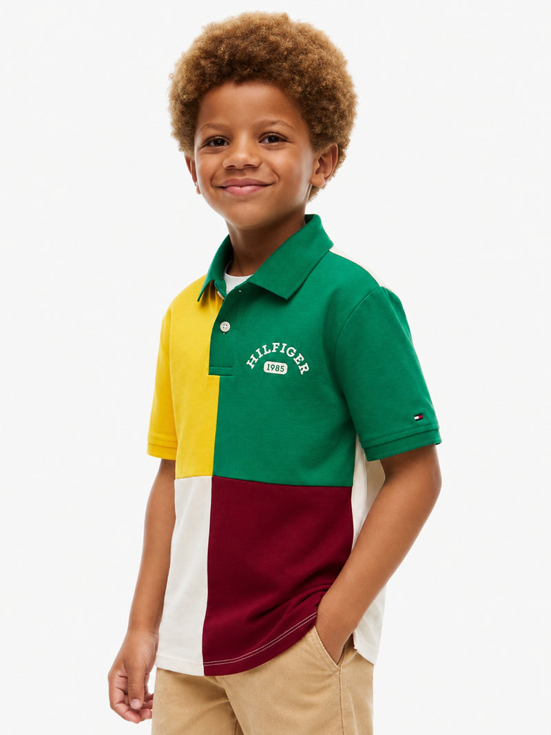 Kids Color Block Polo