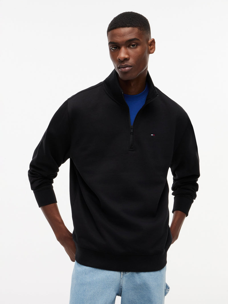 Regular Fit Brushed Fleece Quarter Zip Sweatshirt