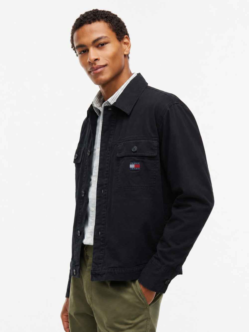 Oversized Fit Solid Overshirt Shirt