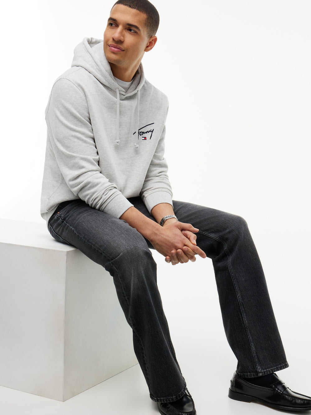 Men Ryan Bootcut Slim Bootcut Washed Black Jeans