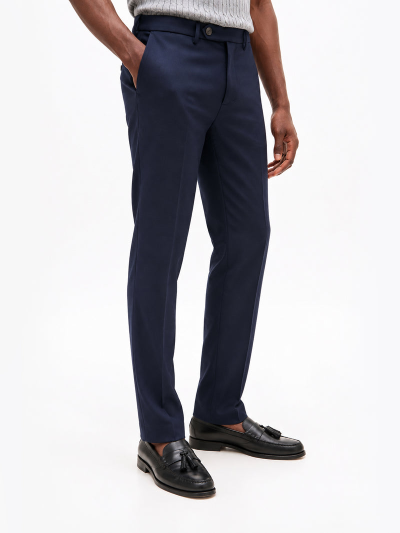 Men Straight Fit Punto Twill Trousers
